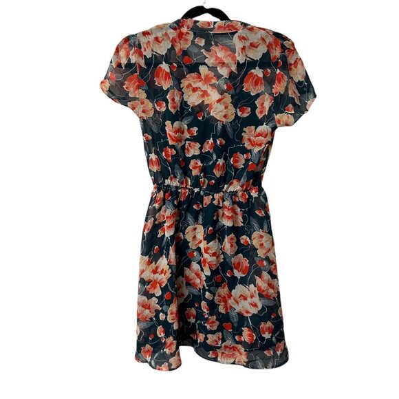 VGUC Mimi Chica Floral Mini Dress Short Sleeves Elastic Waist Vintage Look Small - Picture 2 of 14